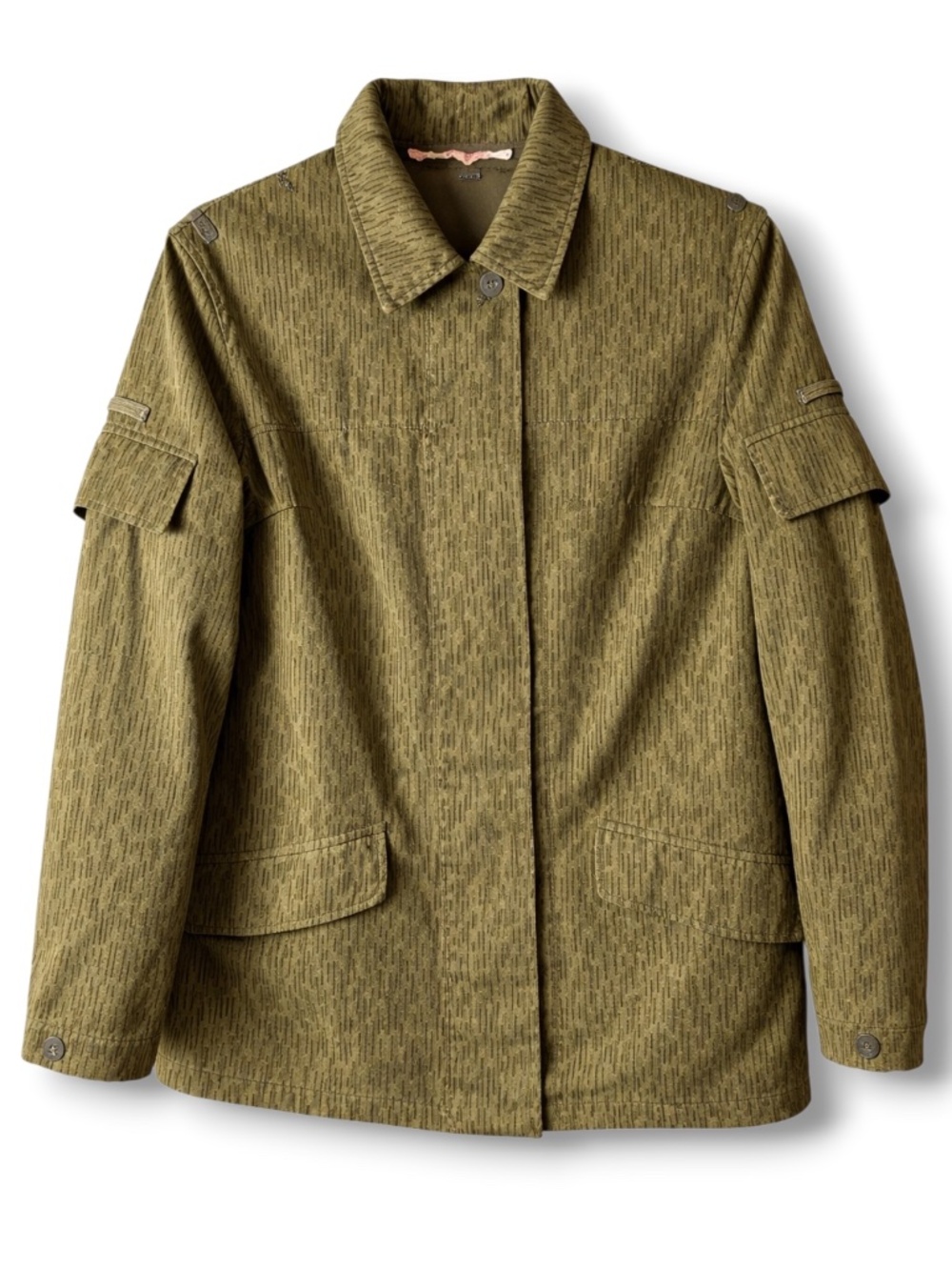 Vintage NVA Strichtarn Camo Field Jacket Womens M Military Rain Pattern